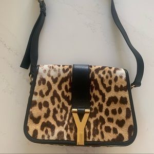 Authentic YVES SAINT LAURENT Calf Hair Leopard Print Handbag 🖤
